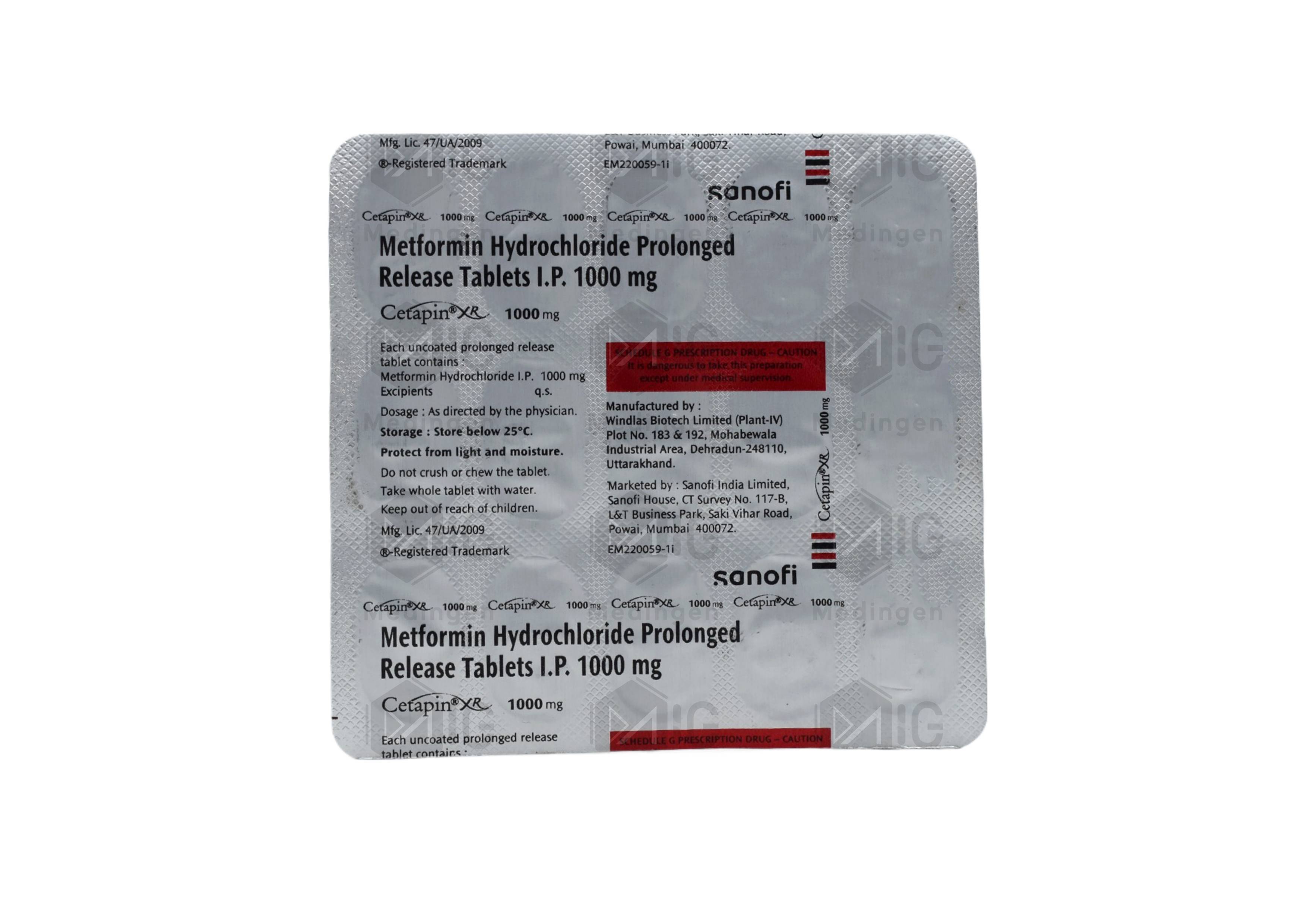 CETAPIN XR 1000MG